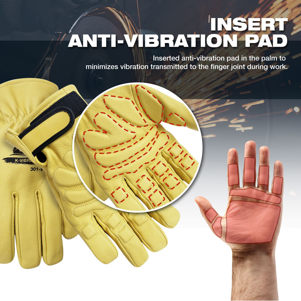 KameLo Durable, Anti-Vibration, Comfortable Fit Goatskin Leather Safet KameLo Durable, Anti-Vibration, Comfortable Fit Goatskin Leather Safet